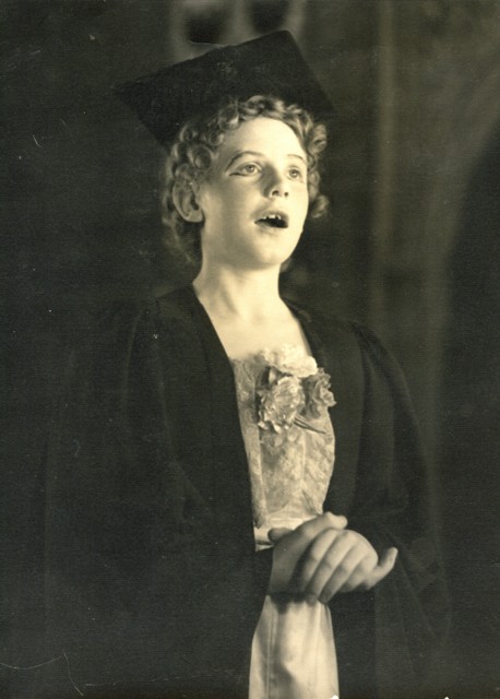 Michael Aikman as Psyche in the Glee Club Production of Princess Ida, 1945.